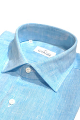 Alessandro Gherardi Positano Aqua Linen Shirt